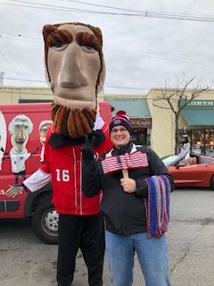 Greg L. with the Washington Nationals Lincoln Mascot